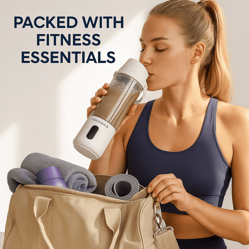 NEXGENICS Portable Blender – USB Rechargeable, 350ML, 6 Stainless Steel Blades – Personal Smoothie & Shake Mixer – Travel-Friendly, BPA-Free NEXPBW20 WHITE-4