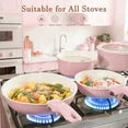 Astercook 20-Piece Ceramic Pots and Pans Set, Nonstick Cookware Set with Detachable Handles, Oven Safe to 480°F, Induction Compatible, Stackable RV Kitchen Cooking Set, Pink-1