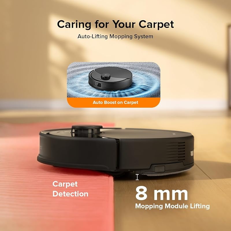 Q8 Max Robot Vacuum and Mop Cleaner, DuoRoller Brush, 5500Pa Strong Suction, Lidar Navigation, Obstacle Avoidance, Multi-Level Mapping, Perfect for Pet Hair-8