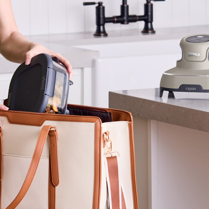 Ninja Crispi 4-in-1 Glass Air Fryer, 4 Qt & 6 Cup Containers, Designed Non-Toxic, Sage FN101SG-76