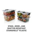 Rubbermaid Brilliance Leak-Proof Stain Resistant Clear Food Storage Containers, 10 Piece Set