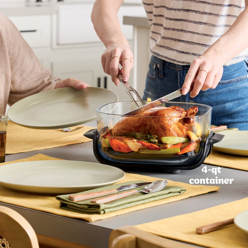 Ninja Crispi 4-in-1 Glass Air Fryer, 4 Qt & 6 Cup Containers, Designed Non-Toxic, Sage FN101SG-21