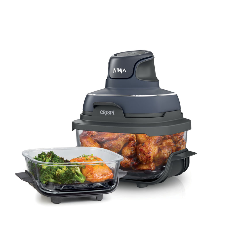 Ninja Crispi 4-in-1 Glass Air Fryer, 4 Qt & 6 Cup Containers, Designed Non-Toxic, Sage FN101SG-35