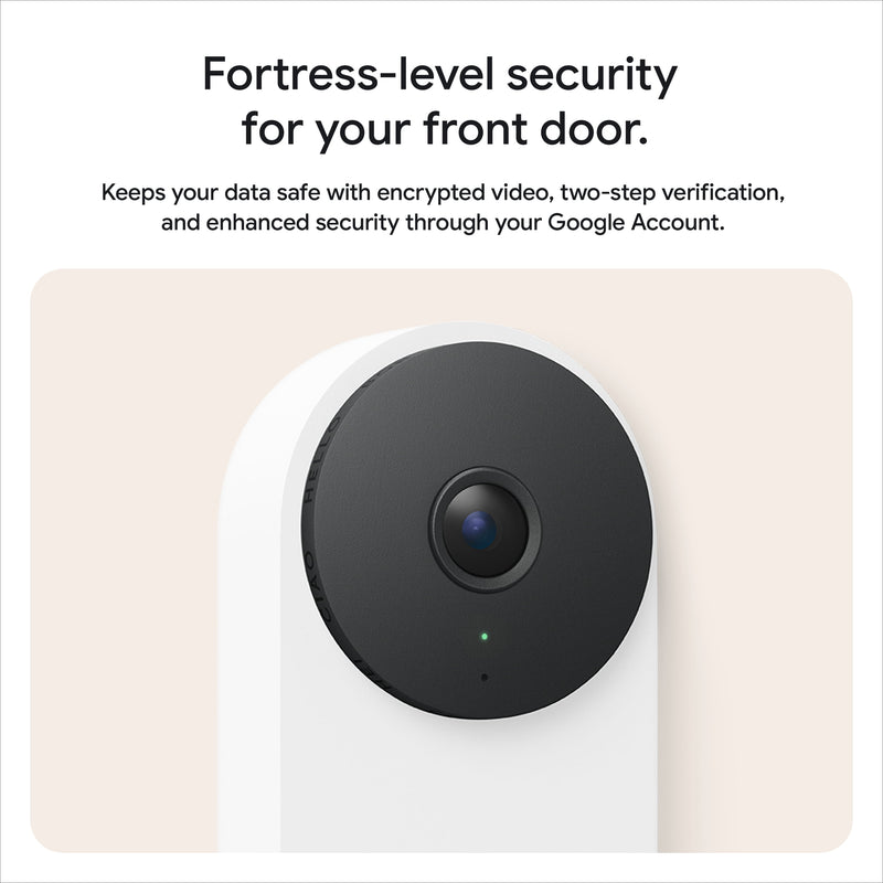 Google Nest Doorbell (Wired, 3rd Gen) - Video Doorbell Camera with 2K Video - Works with Google Home - With Gemini - Linen-3