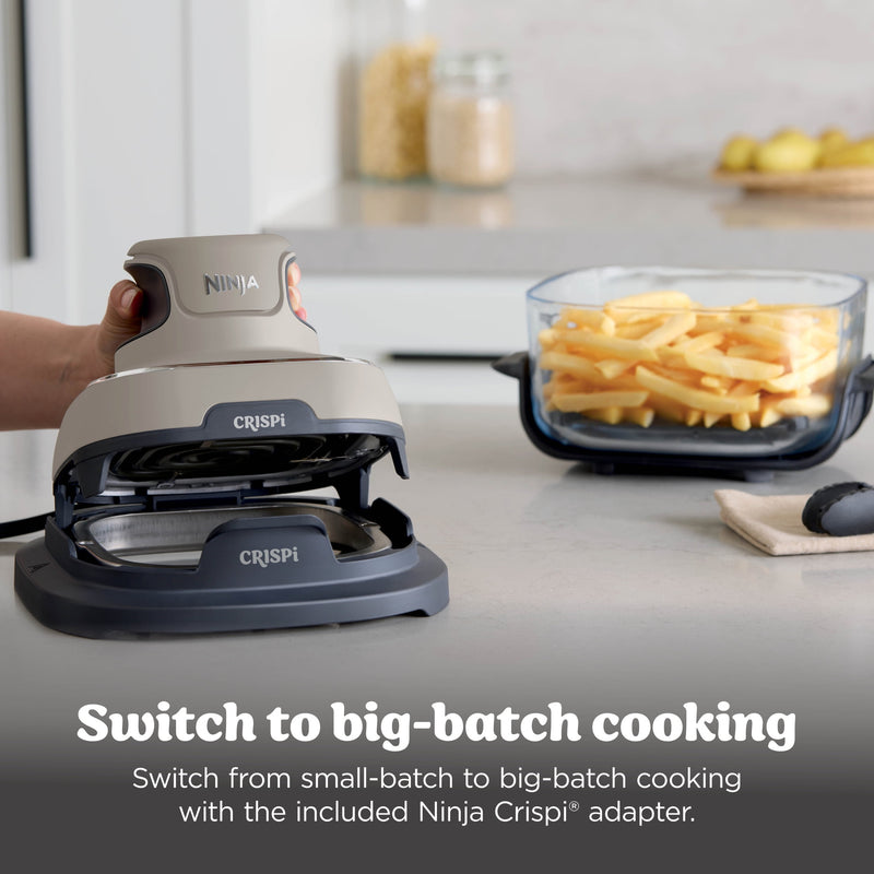 Ninja Crispi 4-in-1 Glass Air Fryer, 4 Qt & 6 Cup Containers, Designed Non-Toxic, Sage FN101SG-65