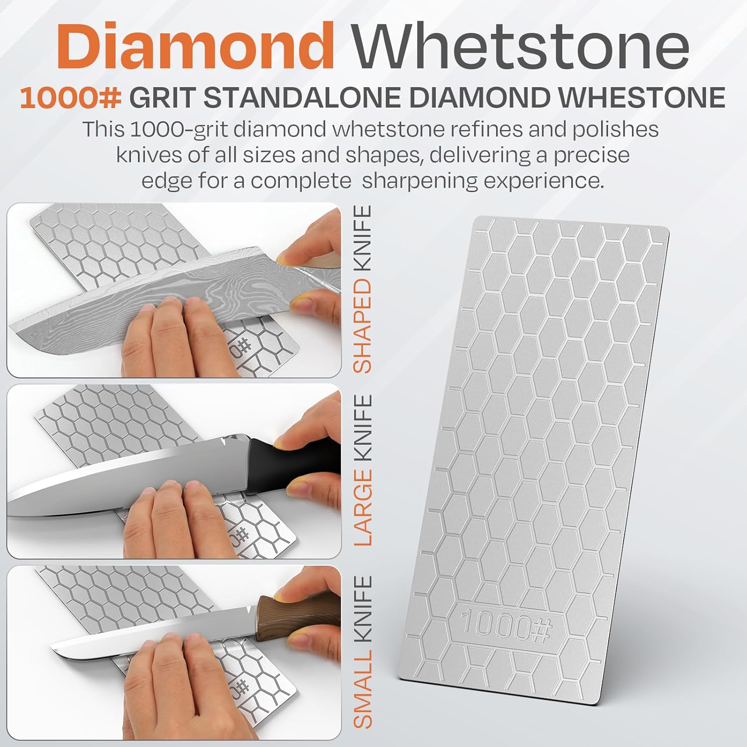 Rolling Knife Sharpener Kit with Diamond & Ceramic Sharpening System – 1000# Grit Whetstone, 15° & 20° Magnetic Angles, Non-Slip Base, Professional Sharpening Kit for Kitchen & All Blade Types