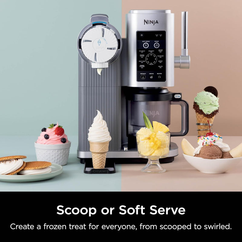 Ninja Swirl by CREAMi Ice Cream and Soft Serve Maker, Sorbet, Milkshake, Frozen Yogurt, Low Calories Program & More, 13-in-1, Soft Serve Handle, (2) CREAMi Swirl 16oz Pints, For Kids & ALL ages, NC701-6