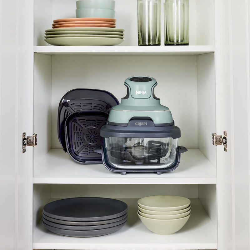 Ninja Crispi 4-in-1 Glass Air Fryer, 4 Qt & 6 Cup Containers, Designed Non-Toxic, Sage FN101SG-31