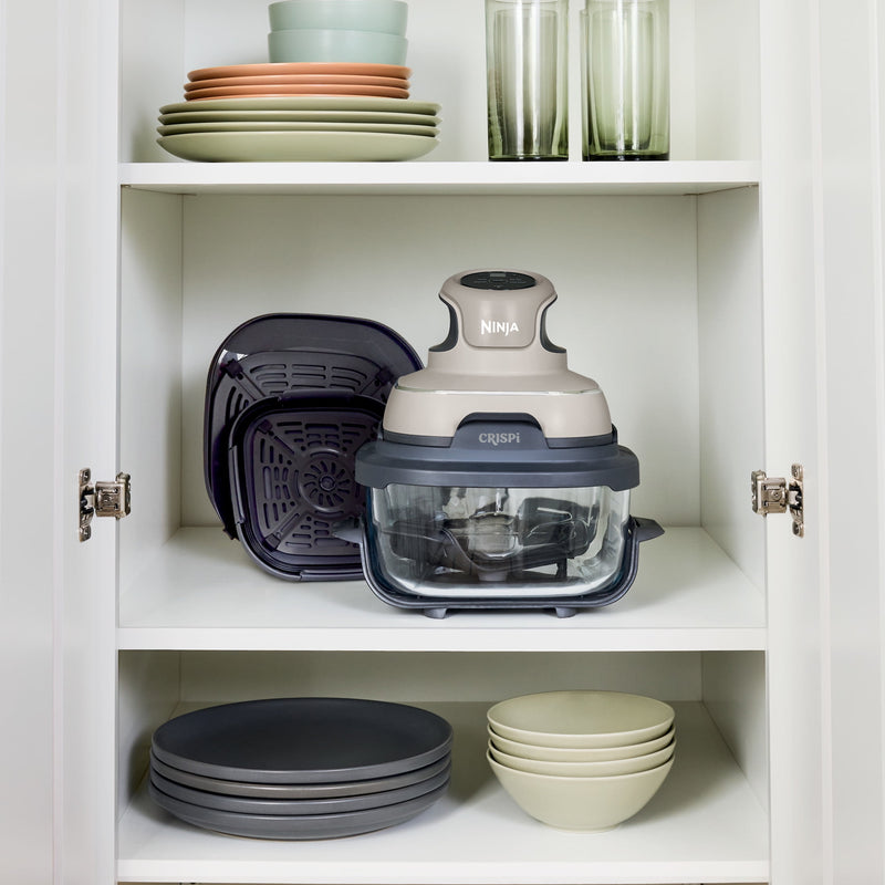 Ninja Crispi 4-in-1 Glass Air Fryer, 4 Qt & 6 Cup Containers, Designed Non-Toxic, Sage FN101SG-81