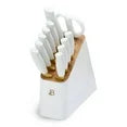 Beautiful 12 Piece Stainless Steel Knife Block Set, Soft-Grip Handles White Icing by Drew Barrymore-4