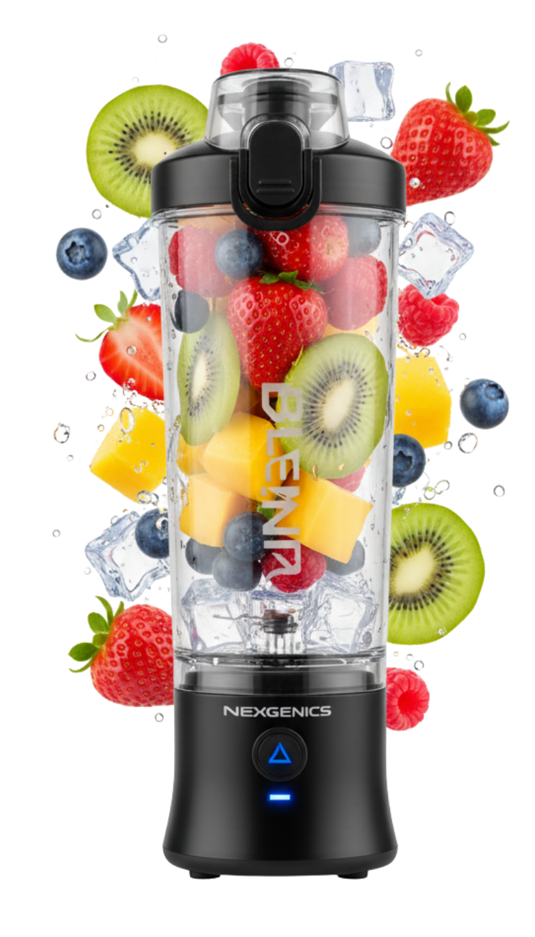 NEXGENICS Blast MAX Personal Cordless Blender for Smoothies, Frozen Drinks, Ice Crush, 20 oz. Twist & Go Vessel, Black
