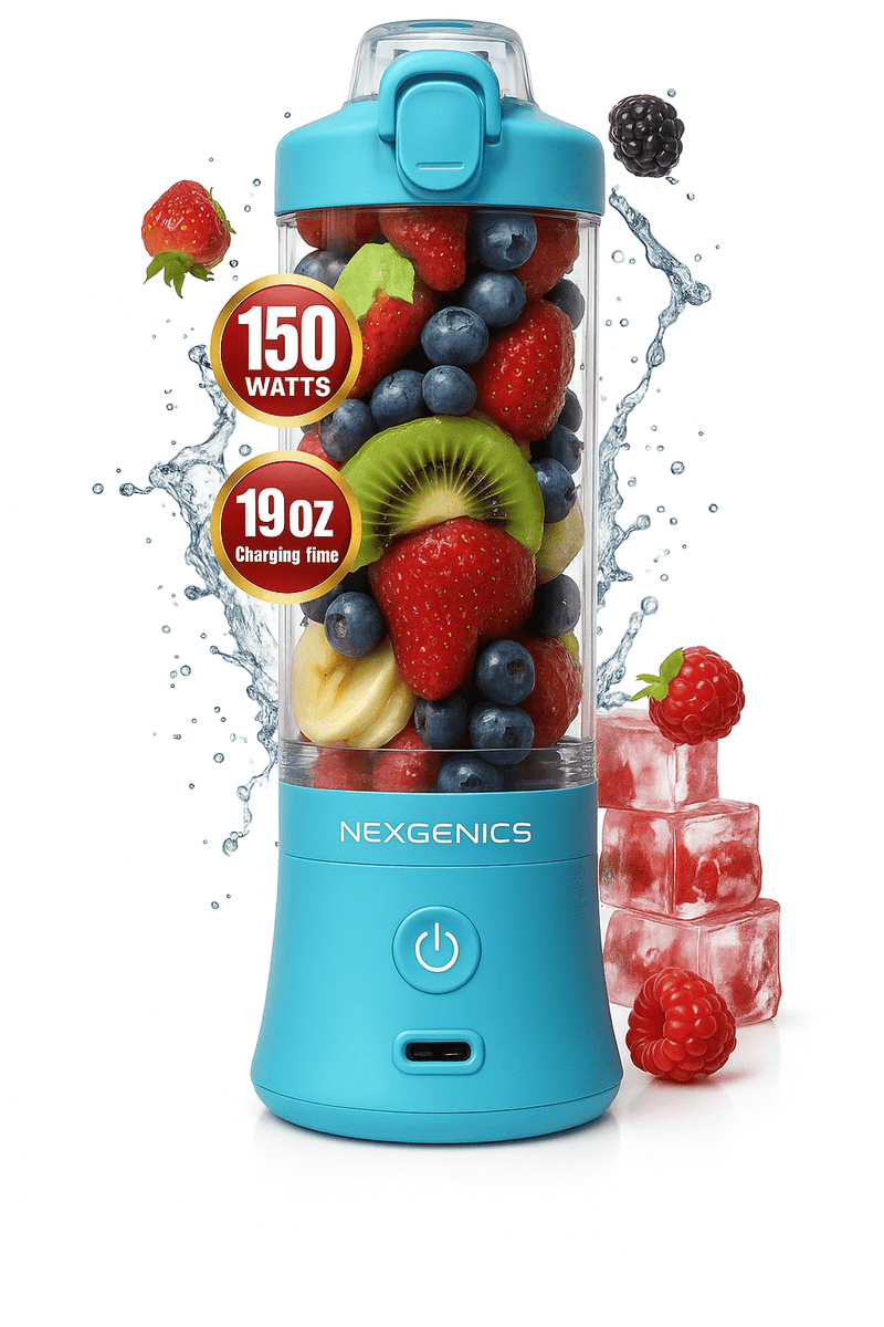 NEXGENICS Blast MAX Personal Cordless Blender for Smoothies, Frozen Drinks, Ice Crush, 20 oz. Twist & Go Vessel, Blue-1