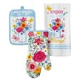 The Pioneer Woman Flowering Frontier Kitchen Towel, Oven Mitt & Pot Holder Set, Multicolor, 3 Pieces-4