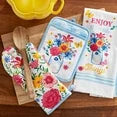 The Pioneer Woman Flowering Frontier Kitchen Towel, Oven Mitt & Pot Holder Set, Multicolor, 3 Pieces-3