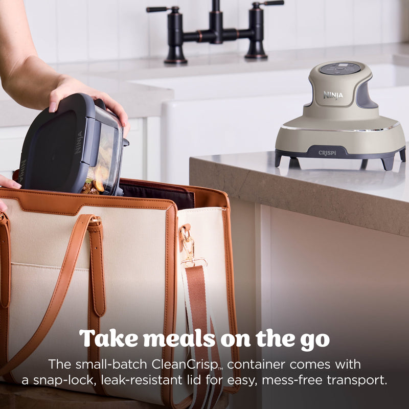 Ninja Crispi 4-in-1 Glass Air Fryer, 4 Qt & 6 Cup Containers, Designed Non-Toxic, Sage FN101SG-62