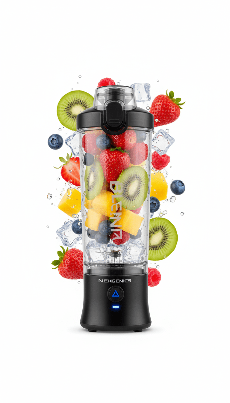 NEXGENICS Blast MAX Personal Cordless Blender for Smoothies, Frozen Drinks, Ice Crush, 20 oz. Twist & Go Vessel, Black-6