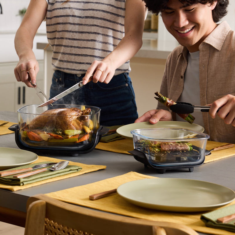 Ninja Crispi 4-in-1 Glass Air Fryer, 4 Qt & 6 Cup Containers, Designed Non-Toxic, Sage FN101SG-75