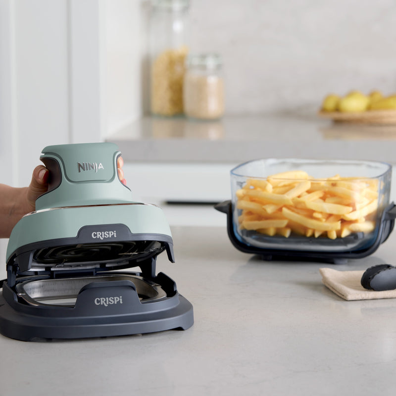 Ninja Crispi 4-in-1 Glass Air Fryer, 4 Qt & 6 Cup Containers, Designed Non-Toxic, Sage FN101SG-29